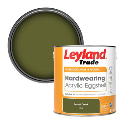 Leyland Trade Hardwearing Acrylic Eggshell Emulsion Paint Forest Creek ...