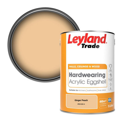 Leyland Trade Hardwearing Acrylic Eggshell Emulsion Paint Ginger Peach (PPG1203-4) 5L
