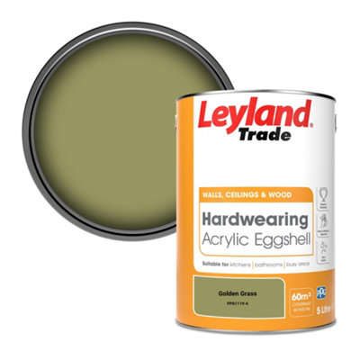 Leyland Trade Hardwearing Acrylic Eggshell Emulsion Paint Golden Grass (PPG1119-6) 5L
