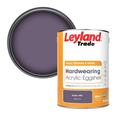 Leyland Trade Hardwearing Acrylic Eggshell Emulsion Paint Grape Jelly (PPG1177-6) 5L