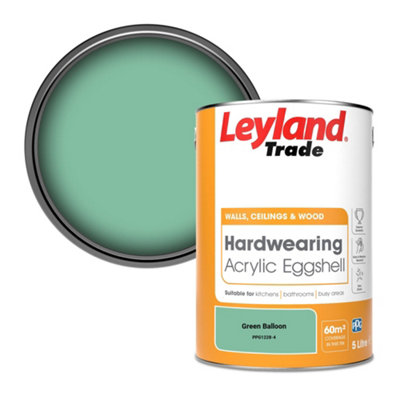 Leyland Trade Hardwearing Acrylic Eggshell Emulsion Paint Green Balloon (PPG1228-4) 5L