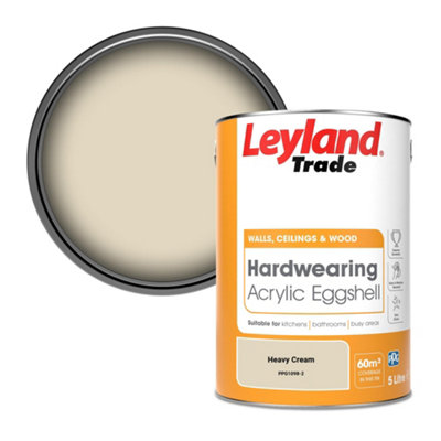 Leyland Trade Hardwearing Acrylic Eggshell Emulsion Paint Heavy Cream (PPG1098-2) 5L
