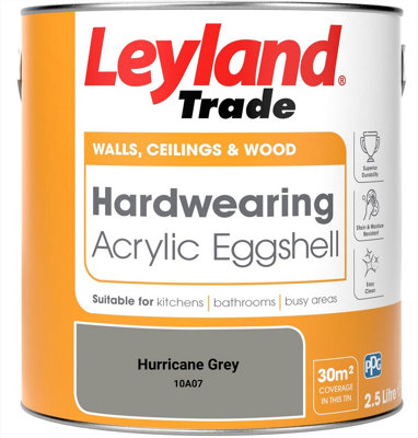 Leyland Trade Hardwearing Acrylic Eggshell Emulsion Paint Hurricane ...