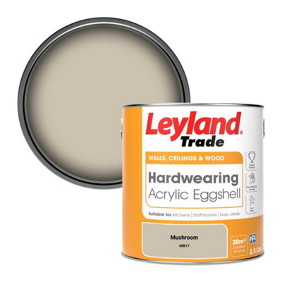 Leyland Trade Hardwearing Acrylic Eggshell Emulsion Paint Mushroom ...