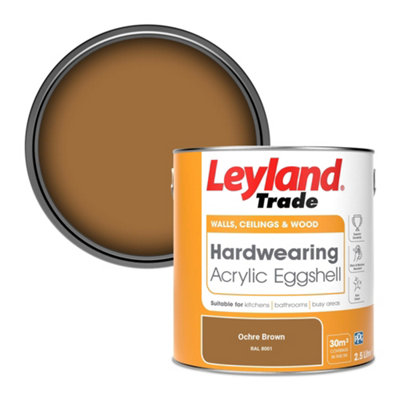 Leyland Trade Hardwearing Acrylic Eggshell Emulsion Paint Ochre Brown (RAL 8001) 2.5L
