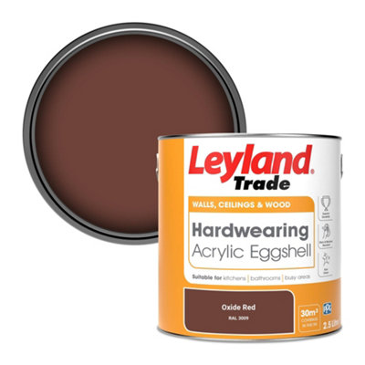 Leyland Trade Hardwearing Acrylic Eggshell Emulsion Paint Oxide Red (RAL 3009) 2.5L