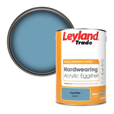 Leyland Trade Hardwearing Acrylic Eggshell Emulsion Paint Pastel Blue (RAL 5024) 5L