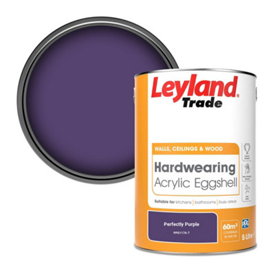 Leyland Trade Hardwearing Acrylic Eggshell Emulsion Paint Perfectly Purple (PPG1176-7) 5L