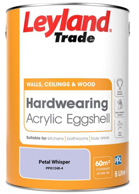 Leyland Trade Hardwearing Acrylic Eggshell Emulsion Paint Petal Whisper (PPG1248-4) 5L