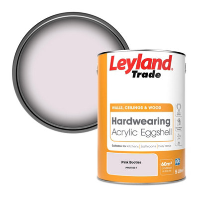 Leyland Trade Hardwearing Acrylic Eggshell Emulsion Paint Pink Booties (PPG1182-1) 5L