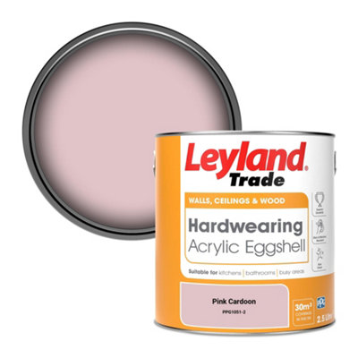 Leyland Trade Hardwearing Acrylic Eggshell Emulsion Paint Pink Cardoon (PPG1051-2) 2.5L