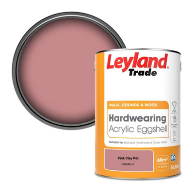 Leyland Trade Hardwearing Acrylic Eggshell Emulsion Paint Pink Clay Pot (PPG1051-4) 5L