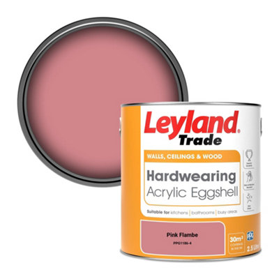 Leyland Trade Hardwearing Acrylic Eggshell Emulsion Paint Pink Flambe (PPG1186-4) 2.5L