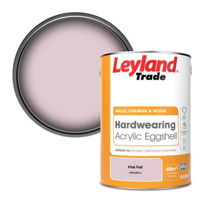 Leyland Trade Hardwearing Acrylic Eggshell Emulsion Paint Pink Pail (PPG1050-2) 5L