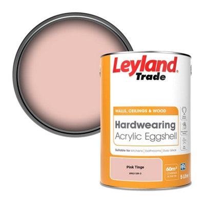 Leyland Trade Hardwearing Acrylic Eggshell Emulsion Paint Pink Tinge (PPG1189-3) 5L