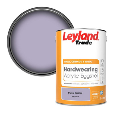 Leyland Trade Hardwearing Acrylic Eggshell Emulsion Paint Purple Essence (PPG1176-4) 5L