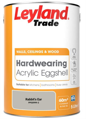 LEYLAND TRADE HARDWEARING ACRYLIC EGGSHELL EMULSION PAINT RABBIT'S EAR ...