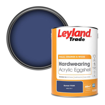Leyland Trade Hardwearing Acrylic Eggshell Emulsion Paint Roman Violet (PPG1170-7) 5L