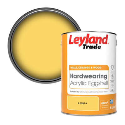 Leyland Trade Hardwearing Acrylic Eggshell Emulsion Paint (S 0550-Y) 5L