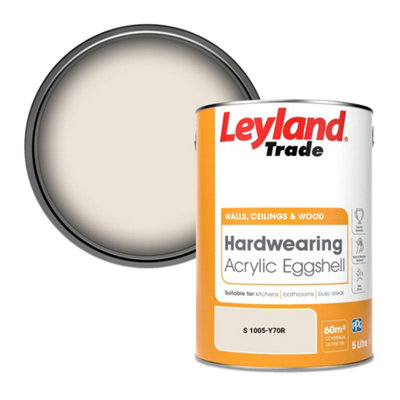 Leyland Trade Hardwearing Acrylic Eggshell Emulsion Paint (S 1005-Y70R) 5L