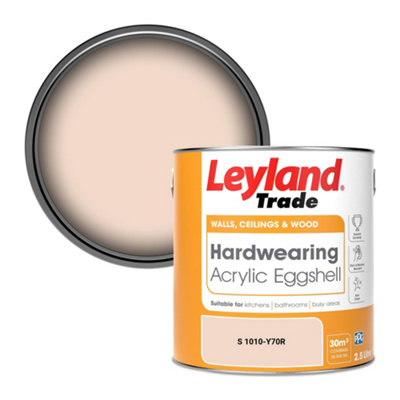 Leyland Trade Hardwearing Acrylic Eggshell Emulsion Paint (S 1010-Y70R) 2.5L