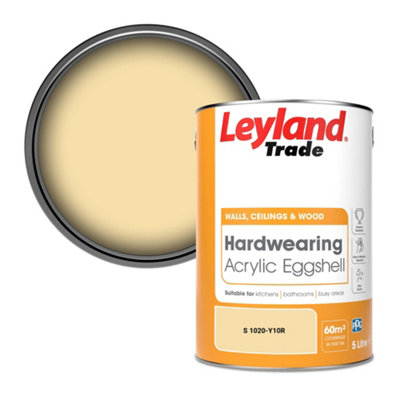 Leyland Trade Hardwearing Acrylic Eggshell Emulsion Paint (S 1020-Y10R) 5L