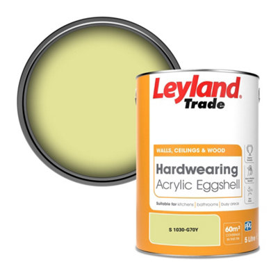 Leyland Trade Hardwearing Acrylic Eggshell Emulsion Paint (S 1030-G70Y) 5L