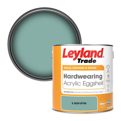 Leyland Trade Hardwearing Acrylic Eggshell Emulsion Paint (S 3020-B70G) 2.5L