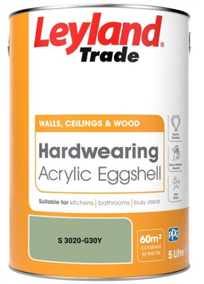 Leyland Trade Hardwearing Acrylic Eggshell Emulsion Paint (S 3020-G30Y) 5L