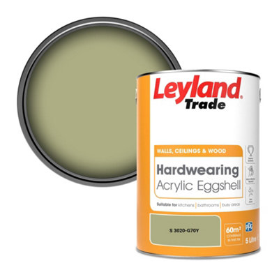 Leyland Trade Hardwearing Acrylic Eggshell Emulsion Paint (S 3020-G70Y) 5L