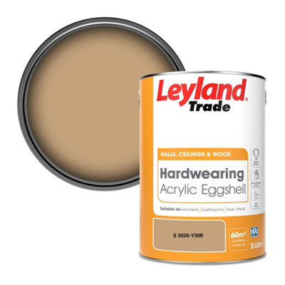 Leyland Trade Hardwearing Acrylic Eggshell Emulsion Paint (S 3020-Y30R) 5L