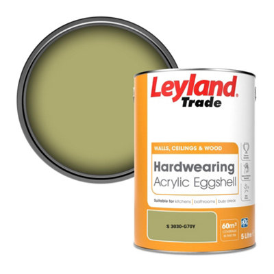 Leyland Trade Hardwearing Acrylic Eggshell Emulsion Paint (S 3030-G70Y) 5L