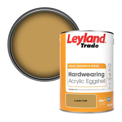 Leyland Trade Hardwearing Acrylic Eggshell Emulsion Paint (S 3040-Y10R) 5L