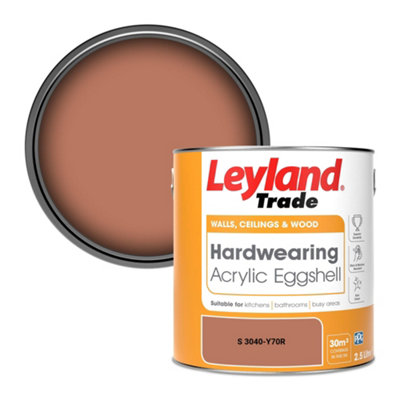 Leyland Trade Hardwearing Acrylic Eggshell Emulsion Paint (S 3040-Y70R) 2.5L