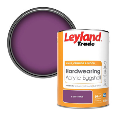 Leyland Trade Hardwearing Acrylic Eggshell Emulsion Paint (S 3055-R40B) 5L