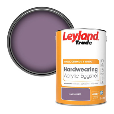 Leyland Trade Hardwearing Acrylic Eggshell Emulsion Paint (S 4030-R40B) 5L