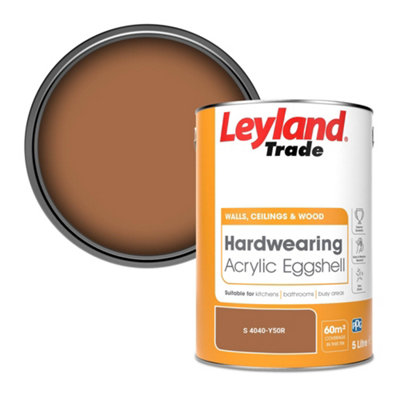 Leyland Trade Hardwearing Acrylic Eggshell Emulsion Paint (S 4040-Y50R) 5L