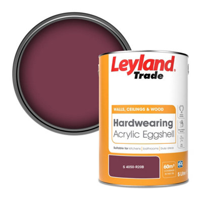 Leyland Trade Hardwearing Acrylic Eggshell Emulsion Paint (S 4050-R20B) 5L