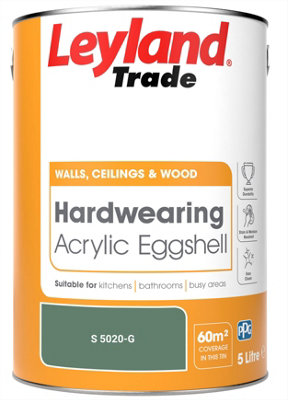 Leyland Trade Hardwearing Acrylic Eggshell Emulsion Paint (S 5020-G) 5L
