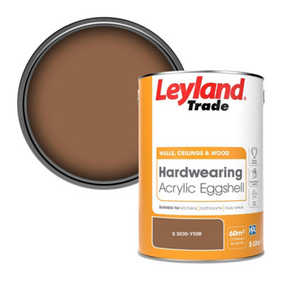 Leyland Trade Hardwearing Acrylic Eggshell Emulsion Paint (S 5030-Y50R) 5L