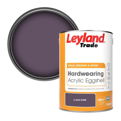 Leyland Trade Hardwearing Acrylic Eggshell Emulsion Paint (S 6020-R40B) 5L