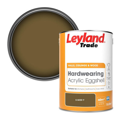 Leyland Trade Hardwearing Acrylic Eggshell Emulsion Paint (S 6030-Y) 5L