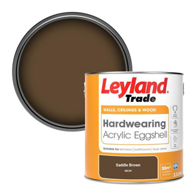 Leyland Trade Hardwearing Acrylic Eggshell Emulsion Paint Saddle Brown ...