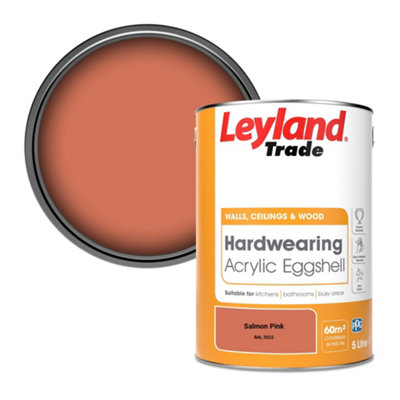 Leyland Trade Hardwearing Acrylic Eggshell Emulsion Paint Salmon Pink (RAL 3022) 5L
