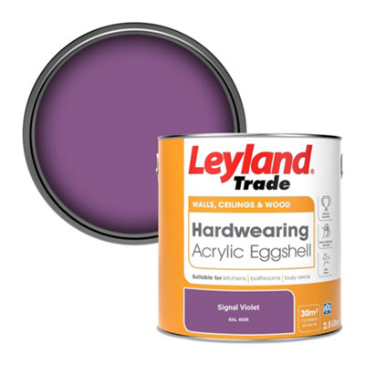 Leyland Trade Hardwearing Acrylic Eggshell Emulsion Paint Signal Violet (RAL 4008) 2.5L
