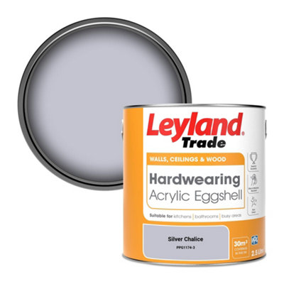 Leyland Trade Hardwearing Acrylic Eggshell Emulsion Paint Silver Chalice (PPG1174-3) 2.5L
