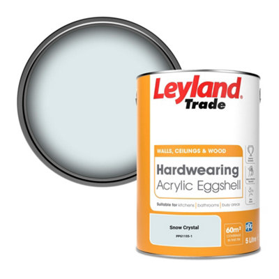 Leyland Trade Hardwearing Acrylic Eggshell Emulsion Paint Snow Crystal (PPG1155-1) 5L