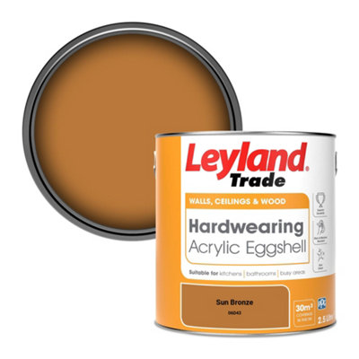 Leyland Trade Hardwearing Acrylic Eggshell Emulsion Paint Sun Bronze (06D43) 2.5L