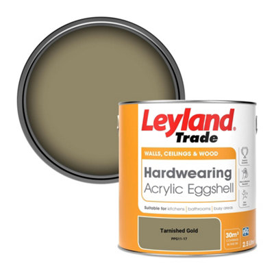 Leyland Trade Hardwearing Acrylic Eggshell Emulsion Paint Tarnished Gold (PPG11-17) 2.5L