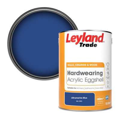 Leyland Trade Hardwearing Acrylic Eggshell Emulsion Paint Ultramarine Blue (RAL 5002) 5L
